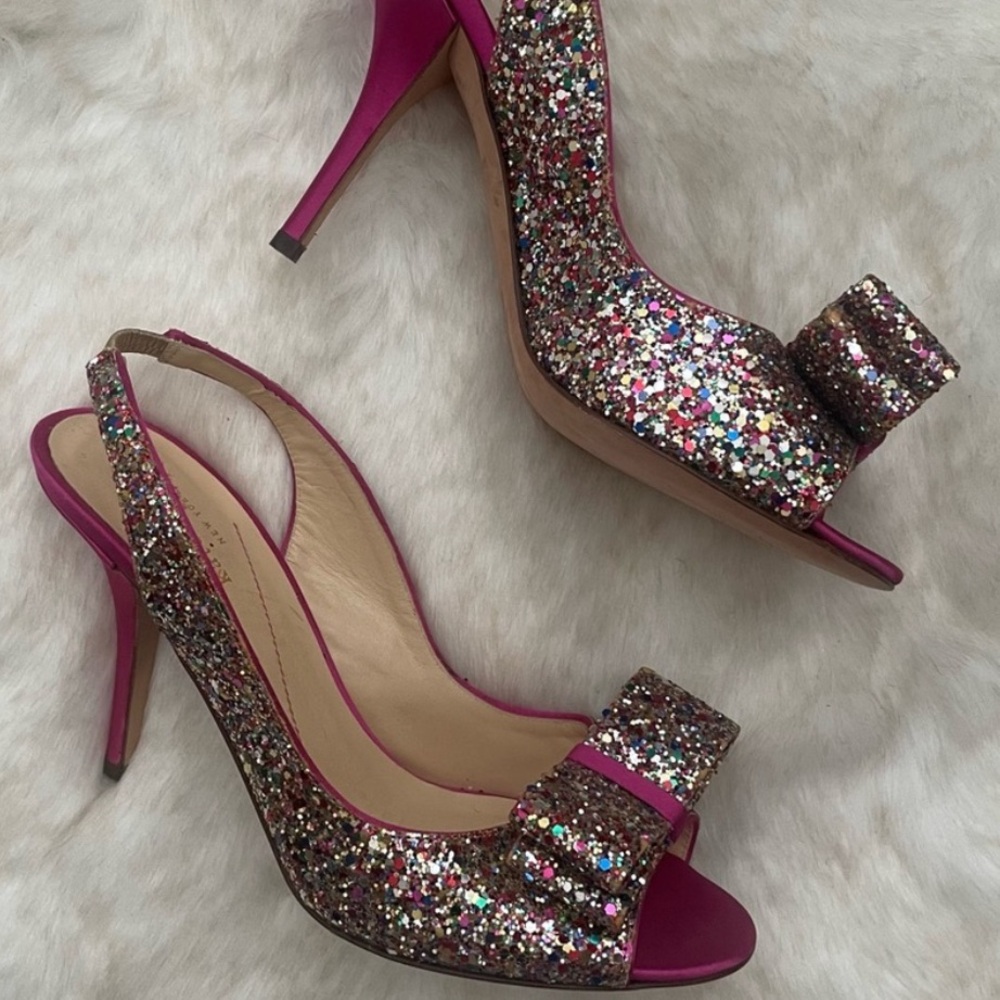 #6 Kate Spade Multicolor Glitter Heels - Picture 5 of 13